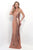 Alexia Designs - 4264 Sequined Halter Trumpet Dress In Pink