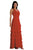 Alexia Designs - 710 Fitted V-Neck Tiered A-Line Dress In Red