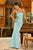 Alexia Designs - 4048 Strapless Asymmetrical Pleated Sheath Dress In Blue