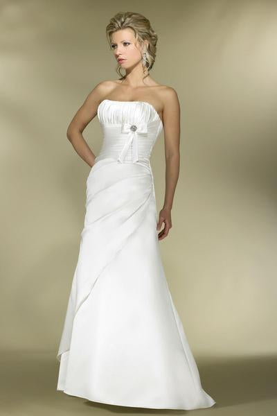 Alexia Designs - IB04 Strapless Pleated A-Line Wedding Dress In White