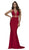 Deep V-neck Racerback Sheath Evening Gown