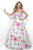 Blush - Dainty Sweetheart Floral Print A-Line Gown 5621 In White and Multi-Color
