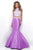 Blush - Two-Piece Embellished High Neck Trumpet Gown 11280 in White and Purple