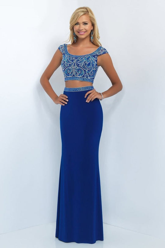 Two-Piece Beaded Top and Open Back Gown 11000