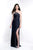 Intrigue - 454 Embellished Asymmetric Sheath Dress In Black
