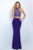 Blush - Embellished High Neck Two Piece Jersey Gown 11073 in Purple