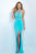 Blush - Jeweled Halter Neck Jersey Sheath Gown 11081 in Blue