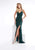 Lush by Jasz Couture - Sequined V-Neck Sheath Dress 1324 in Green