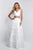 Blush - 5665 Sleeveless Sequined Ballgown In White