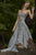 Janique - Embroidered Straight Neck A-line Gown W1691 in Silver