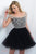 Blush - Jeweled Off-Shoulder Tulle Cocktail Dress 10062 in Black