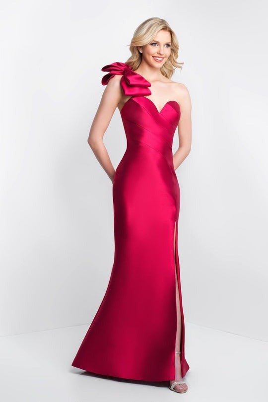 Blush - C1055 Bow Accented Sweetheart Mermaid Dress In Red