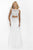 Blush - Beaded Bateau Neck Two Piece Sheath Gown 11066 In White
