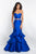 Blush - C1064 Two Piece Sweetheart Tiered Mermaid Dress In Blue