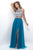 Blush - Two-Piece Sequined Halter Neck A-Line Dress 11270 In Blue and Multi-Color