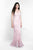 Intrigue - 447 Lace Deep V-Neck Sheath Dress In Pink