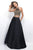 Blush - Halter Satin A-Line Dress 11352 in Black and Gold