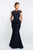 Blush - S2020 Illusion Jewel Neck Lace Mermaid Gown In Black and Blue