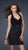 La Femme - Sequined Pleated Halter Neck Short Dress 16933 In Black