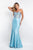 Blush - C1010 Strapless Beaded Sweetheart Mermaid Dress In Blue