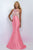 Blush - Jeweled Halter Neck Taffetta Mermaid Dress 11093 In Pink