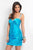 Blush - Ruched Sweetheart Sheath Cocktail Dress 9423 in Blue