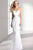 Janique 1601 Embellished Grecian Styled Jersey  Gown in White