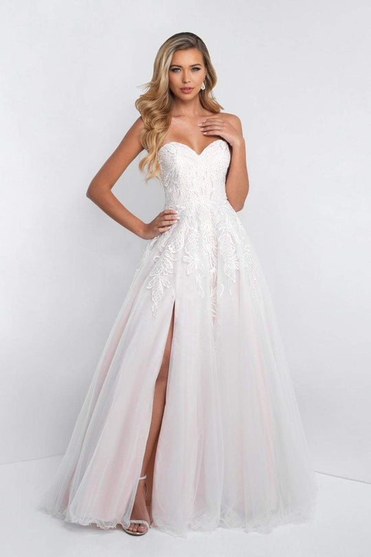 Blush - C1069 Lace Embellished Sweetheart Ballgown In White and Neutral