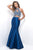 Blush - Beaded Halter Neck Mikado Trumpet Gown 11293 In Blue