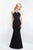 Blush - C1022 Crystal Beaded Halter Neck Mermaid Dress In Black