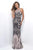 Blush - Beaded Halter Neck Sheath Gown 11262 In Black and Neutral