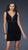 La Femme - Opulent Ruched V-Neck Sheath Cocktail Dress 16852 In Black