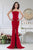 Janique - Strapless Stretch Crepe with Lace Gown W1371 In Red