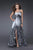 La Femme Ombre Zebra Print A-Line Evening Dress 16622 - 1 pc Black/White In Size 4 Available