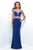 Blush - Bateau Neck Jersey Sheath Dress 11306 in Blue