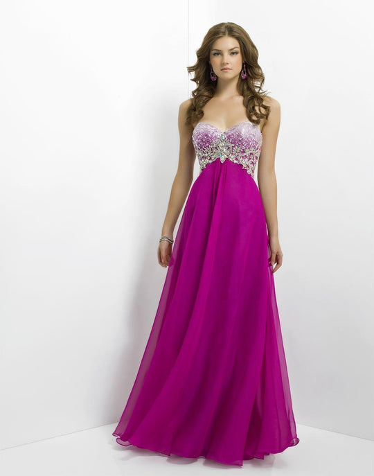 Blush - Ornate Sweetheart Empire A-Line Gown 9739 in Purple