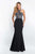 Blush - C1024 Multi-Colored Beaded High Neck Mermaid Gown In Black