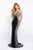 Blush - C1003 Beaded V-neck Sheath Dress In Black