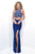 Beaded Cropped Top Bare Midriff Jersey Formal Set 11308