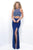 Blush - 11308 Beaded Cropped Top Bare Midriff Jersey Formal Set