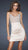 La Femme - Dazzling Beaded and Pleated V-Neck Column Dress 17721 in Neutral