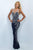 Blush - Embellished Illusion Bateau Neck Jersey Dress 11040 In Blue