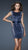La Femme - Fascinating Beaded Jewel Neck Empire Dress 17952 in Blue and Neutral