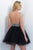 Blush - Jeweled Off-Shoulder Tulle Cocktail Dress 10062 In Black