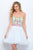 Blush - 11362 Multi-Colored Embellished Sweetheart A-line Dress In White and Multi-Color
