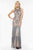 Colors Dress - 1857 Jewel Illusion Embroidered Gown in Silver and Neutral