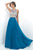Blush - Polychromatic High Illusion A-Line Gown 11349 in Blue and Multi-Color