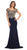 May Queen - Illusion Embellished Bodice Sheath Dress RQ7310 In Blue