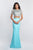 Blush - C1008 Crystal Beaded Two Piece Mermaid Dress In Blue