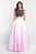 Blush - 5673 Cap Sleeve Lace and Mikado Two Piece Gown In Black and Pink